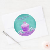 232 Stickers Bleu Violet Cupcake Stripes (Enveloppe)