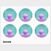 232 Stickers Bleu Violet Cupcake Stripes (Feuille)