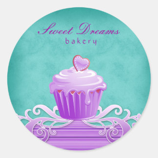 232 Stickers Bleu Violet Cupcake Stripes
