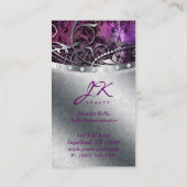232  Visitekaartje Damask Mirror Paars (Achterkant)