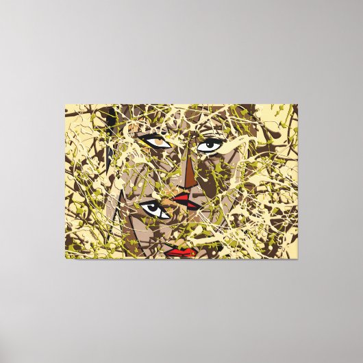 23_006, Gespleten verf Art Canvas Afdruk (Voorkant)