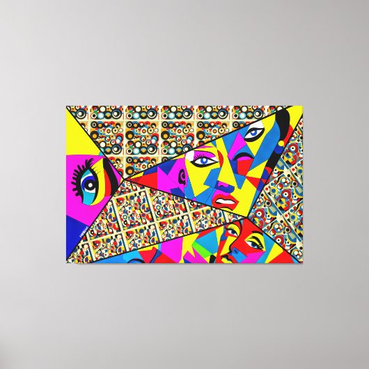 23_015, Geometrisch, Kubisme, Abstract Canvas Afdruk (Voorkant)