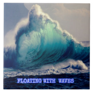 23.Blauwe oceaangolven,  geschenken voor oceaanlie Tegeltje