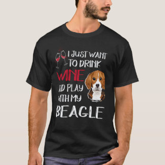 23 Drink Wijn En Speel Met Mijn Beagle T-shirt