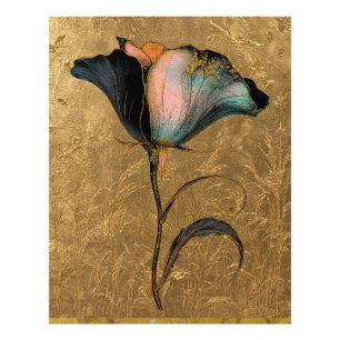 *~* 23 F4 Elegant Flower Gold  Foto Afdruk