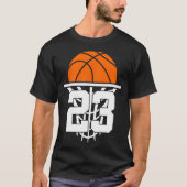 23 jaar basketbal 23e verjaardag t-shirt (Voorkant)