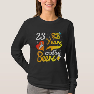 23 jaar talloze bieren bruiloft trouwen echtgenoot t-shirt