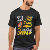 23 jaar talloze bieren bruiloft trouwen echtgenoot t-shirt (Voorkant)