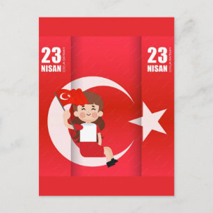 23 Nisan Kinderfeest Vrolijke Viering Voor Kindere Feestdagenkaart