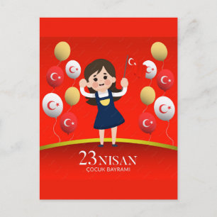 23 Nisan Kinderfeest Vrolijke Viering Voor Kindere Feestdagenkaart