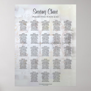 23 Tabel White Reflections Wedding Seating Chart Poster
