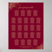 23 Tableau Élégant Burgundy & Gold Seating Chart (Devant)