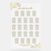 23 Tableau Élégant Or Blanc Mariage Tableau de siè (Recto)