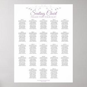 23 Tableau Mariage violet et gris