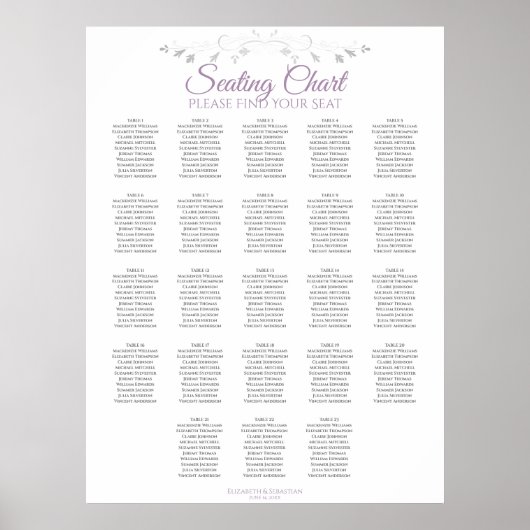 23 Tableau Mariage violet et gris (Devant)