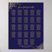 23 Tableau Marine Blue & Gold Mariage Seating Char (Devant)