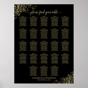 23 Tafel- en goudvriendenkaart voor bruiloft Poster