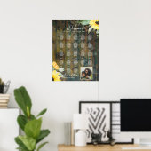 23 Tafel Rustiek Hout ZONNEBLOEMEN FOTO STOELEN Poster (Thuiskantoor)