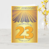 23 Year Sober Anniversary | Golden Ray 12 Step  Kaart (Gele Bloem)