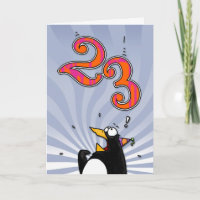 23e anniversaire - Carte de surprise de pingouin
