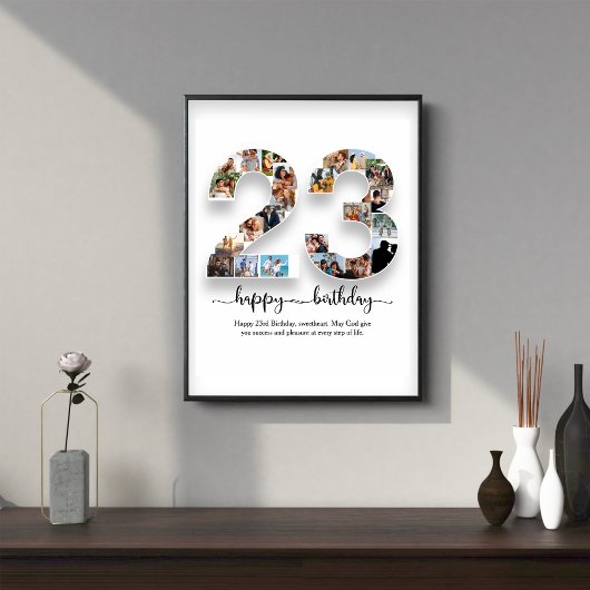 23e anniversaire Photo Collage Poster