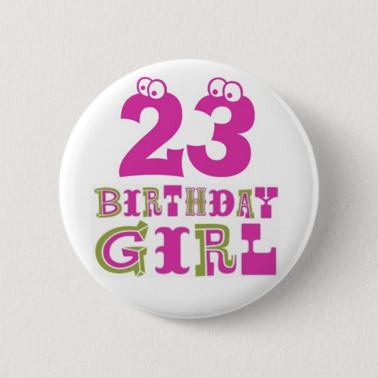 23e Birthday Girl Button Badge (Voorkant)