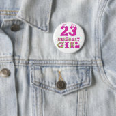 23e Birthday Girl Button Badge (In situ)
