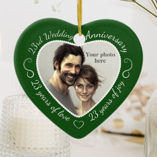 23e bruiloft Jubileum Foto Keramisch Ornament
