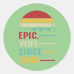 23e bruiloft Jubileum voor haar epische vrouw sind Ronde Sticker