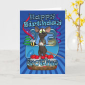 23e Carte Anniversaire Pour Frère - Funky Mouse Su (Fleur jaune)