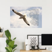 23e Psalm Biblical Verse met Soaring Zee Gull Poster (Thuiskantoor)