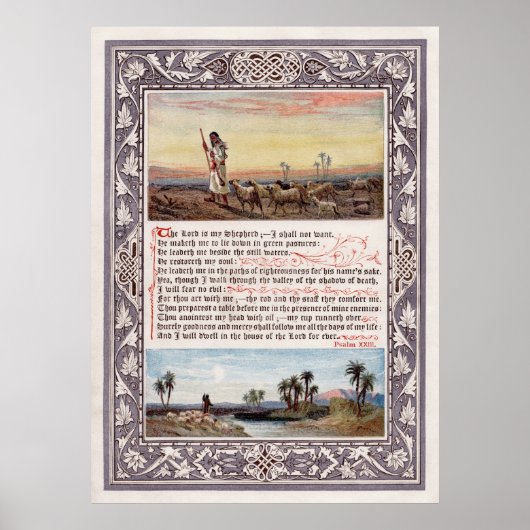 23e psalm De Heer is mijn Shepherd Canvas Print (Voorkant)
