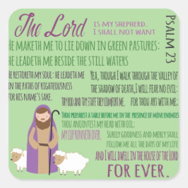 23e psalm vierkante sticker