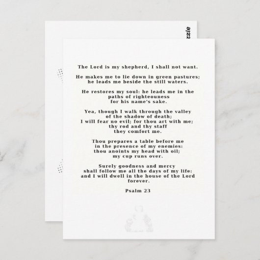 23e Psalm Witte bruiloft Silhouette Kaart (Voorkant / Achterkant)