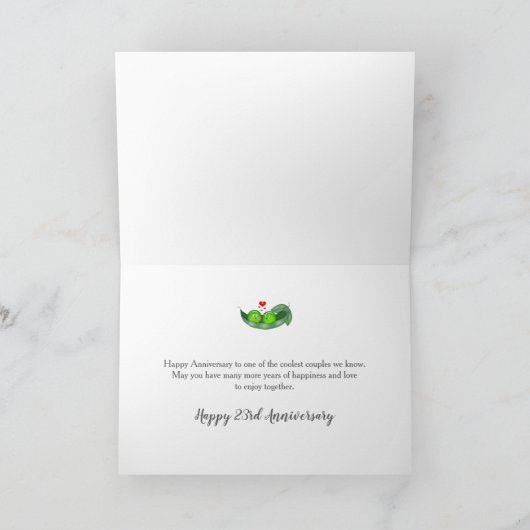 23e trouwdag,Erwtje met zijn pot, Hartjes Kaart (Binnen)