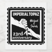 23e trouwdag Imperial Topaz Wijn Etiket (Enkel label)