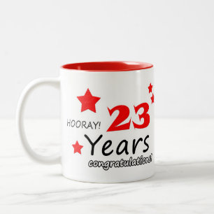 23e verjaardag, 23 jaar bruiloft Jubilea Tweekleurige Koffiemok