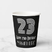 23e verjaardag — Art Deco Geïnspireerde look "23"  Papieren Bekers (Achterkant)