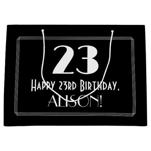 23e verjaardag: Art Deco geïnspireerde stijl "23", Groot Cadeauzakje (Voorkant)