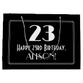 23e verjaardag: Art Deco geïnspireerde stijl "23", Groot Cadeauzakje (Achterkant)