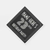 23e verjaardag: Art Deco Style + aangepaste naam Servet (Hoek)