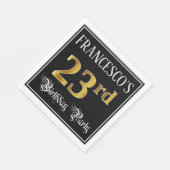 23e verjaardag — Fancy script, Faux Gold look Servet (Hoek)