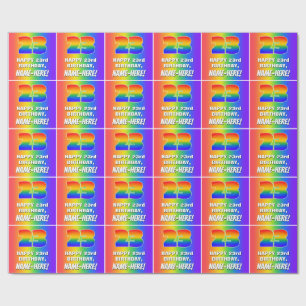 23e verjaardag: kleurrijk, vun regenboogpatroon # cadeaupapier