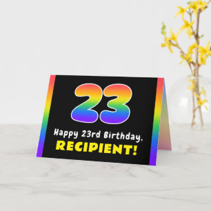 23e verjaardag: kleurrijke regenboog # 23, Naam va Kaart