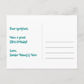 23e verjaardag: leuk sterrenpatroon, regenboog 23, briefkaart (Achterkant)