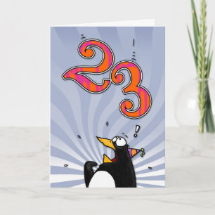23e verjaardag - Penguin Surprise Kaart