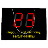 23e verjaardag: Red Digital Clock Style "23" + naa Groot Cadeauzakje (Achterkant)