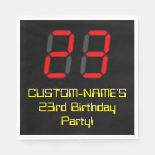 23e verjaardag: Red Digital Clock Style "23" + naa Servet