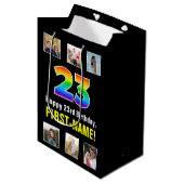 23e verjaardag: Regenboog "23", aangepaste foto's  Medium Cadeauzakje (Voorkant Gekanteld)