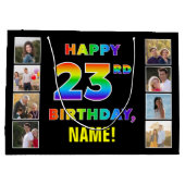 23e verjaardag: Regenboogtekst, aangepaste foto's  Groot Cadeauzakje (Achterkant)